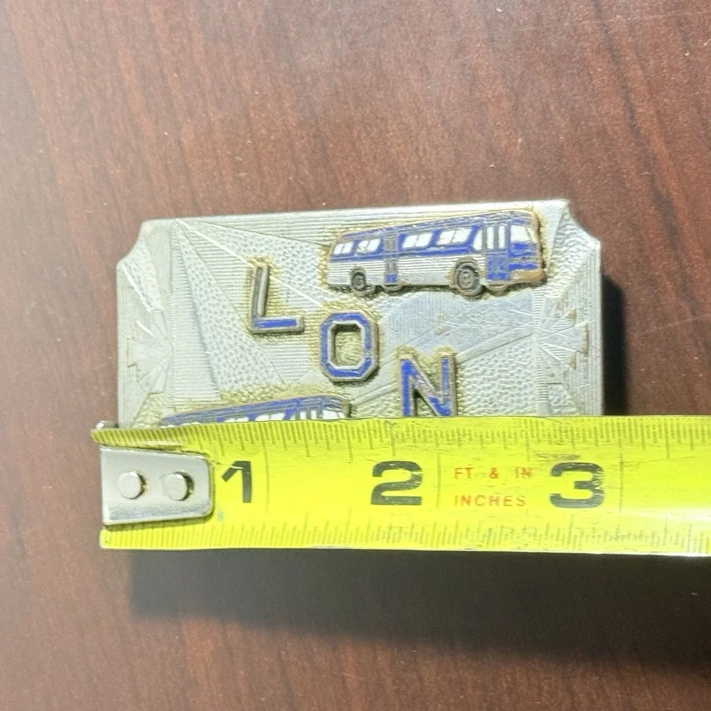 1950s Hookfast‎ Chrome Belt Buckle LON bus Driver's Metal bus Emblem Seal